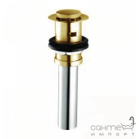 Донний клапан для раковини з переливом COSO 8802 (click-clack) золото