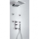 Термостатичний душовий гарнітур, що вбудовується, верхній душ двопозиційний з гідромасажними форсунками Tres Loft-Tres 200.250.09 Хром