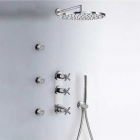 Термостатичний душовий гарнітур, що вбудовується з гідромасажними форсунками Tres Bimax-Tres 1.63.278 Хром