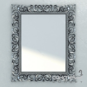 Зеркало в дереве для ванной комнаты Lineatre Gold Componibile 13016 сусальное серебро