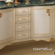 Тумба 30 см с четырьмя ящиками для ванной комнаты Lineatre Gold Componibile 13L28 патинированный с декором