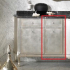 Тумба 30 см с ящиком и дверцей для ванной комнаты Lineatre Gold Componibile 13025 сусальное серебро