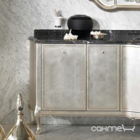 Тумба 40 см с дверцей для ванной комнаты Lineatre Gold Componibile 13026 сусальное серебро