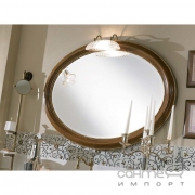 Дзеркало для ванної кімнати Lineatre Savoy Pelle 83007 світлий горіх оздоблення сусальне золото