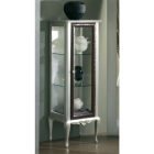 Витрина для ванной комнаты Lineatre Savoy Pelle 83053 сусальное серебро правосторонняя дверца с технической тканью мока