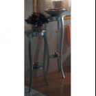 Жардиньєрка для ванної кімнати Lineatre Savoy Pelle 100 83103 сусальне срібло дерев'яна стільниця