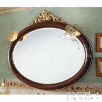 Дзеркало для ванної кімнати Lineatre Savoy Pelle 83003 світлий горіх оздоблення сусальне срібло