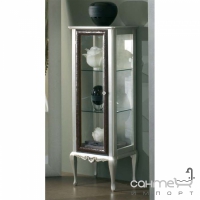 Витрина для ванной комнаты Lineatre Savoy Pelle 83053 сусальное серебро левосторонняя дверца с технической тканью мока