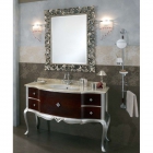 Комплект мебели для ванной комнаты Lineatre Savoy Palle 83/4 сусальное серебро с технической тканью мраморная столешница