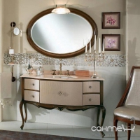 Комплект меблів для ванної кімнати Lineatre Savoy Palle 83/5 світлий горіх мармурова стільниця