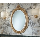 Овальное зеркало в дереве для ванной комнаты Lineatre Londra 17001A лакированный патинированный, сусальное серебро