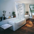 Комбінована ванна Jacuzzi Amea Twin Premium Base із змішувачем хром 9447-720A Dx права