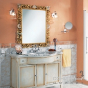 Комплект мебели для ванной комнаты Lineatre Tamigi 73/3 лакированный караччи, столешница арабескато