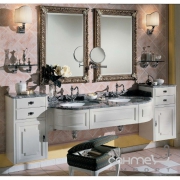Комплект мебели для ванной комнаты Lineatre Silver 27/A2 лакированный антико
