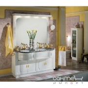 Комплект мебели для ванной комнаты Lineatre Silver 27/A7 лакированный белый