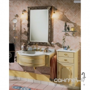 Комплект мебели для ванной комнаты Lineatre Silver 27/B8 лакированный белый
