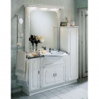 Комплект мебели для ванной комнаты Lineatre Silver 27/B1 лакированный белый