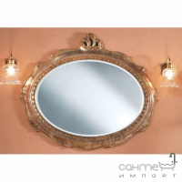 Дзеркало овальне для ванної кімнати Lineatre Tamigi 73001 комбінований золото/срібло