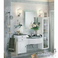 Комплект мебели для ванной комнаты Lineatre Silver 27/4 лакированный антико