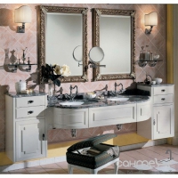 Комплект мебели для ванной комнаты Lineatre Silver 27/A1 лакированный белый