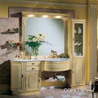 Комплект мебели для ванной комнаты Lineatre Silver 27/A6 лакированный белый