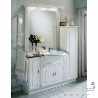 Комплект мебели для ванной комнаты Lineatre Silver 27/A9 лакированный белый