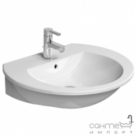 Умивальник напівкруглий з переливом 55х48 Duravit Darling New 26215500 з отвором 2 види