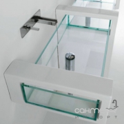 Раковина пристенная GSG Glass GLLAME120 (белый)