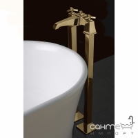 Напольный смеситель для ванны с ножками с ручным душем и шлангом Devon&Devon Time 2TIME235OT Светлое Золото