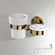 Подстаканник с керамическим стаканом и держатель для зубных щёток Devon&Devon Cavendish WM06 Светлое Золото