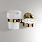 Подстаканник с керамическим стаканом и держатель для зубных щёток Devon&Devon Cavendish WM06 Светлое Золото