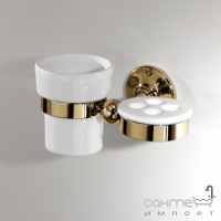 Підсклянник з керамічною склянкою та тримач для зубних щіток Devon&Devon Cavendish WM06 Світле Золото