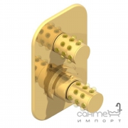 Зовнішній комплект до термостатичного змішувача з одним клапаном THG Lalique Mossi Sun Crystal A2P.5300B.F01 Золото поліроване