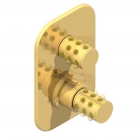 Зовнішній комплект до термостатичного змішувача з одним клапаном THG Lalique Mossi Sun Crystal A2P.5300B.F01 Золото поліроване