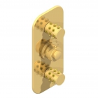 Зовнішній комплект до термостатичного змішувача із двома клапанами THG Lalique Mossi Sun Crystal A2P.5400B.F01 Золото поліроване