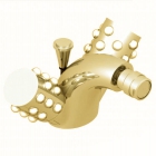 Змішувач для біде з донним клапаном THG Lalique Mossi Sun Crystal A2P.3202.F01 Золото поліроване
