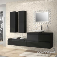 Комплект мебели для ванной Salgar Versus Black 1000 с тремя ящичками
