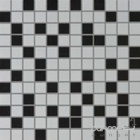 Плитка керамічна мозаїка Pilch Altea bialy-czarny 30x30