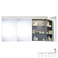 Зеркальный шкафчик с полочками и подсветкой 120см, 3 дверцы Duravit Darling New DN 753801818 белый матовый