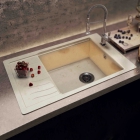 Кухонна мийка Moko Firenze Granit, чаша праворуч + обробна дошка