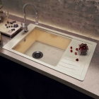 Кухонна мийка Moko Firenze Granit, чаша зліва + обробна дошка