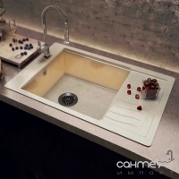 Кухонна мийка Moko Firenze Granit, чаша зліва + обробна дошка