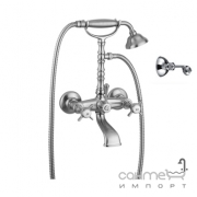 Змішувач для ванни з душовою лійкою, шлангом та настінним тримачем Giulini G Kensington F3701L Хром