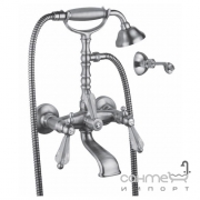 Змішувач для ванни з душовою лійкою, шлангом та настінним тримачем Giulini G Praga Crystal F7501/S Хром