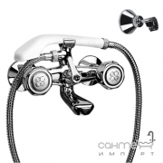 Змішувач для ванни з душовою лійкою, шлангом та настінним тримачем Giulini G 700 Minerva F0701M Хром