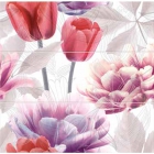 Керамічна плитка декор AZULEJO ESPANOL Beauty Tulip Roso (Red) 1-3 75x75 (тюльпани)