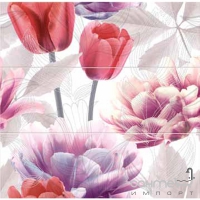 Плитка керамическая декор AZULEJO ESPANOL Beauty Tulip Roso (Red) 1-3 75x75 (тюльпаны)