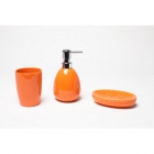 Набор для ванны: дозатор, мыльница и стакан, оранжевый Trento Aquacolor 33483