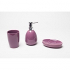 Набор для ванны: дозатор, мыльница и стакан, фиолетовый Trento Aquacolor 33484