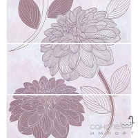 Плитка Kerama Marazzi BR361237080 Панно Айнола рожевий (кахель з квітами)